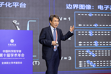 薛其坤院士在学术年会全体院士报告会上作报告